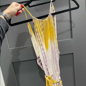 Yellow and purple maxi with waist tie